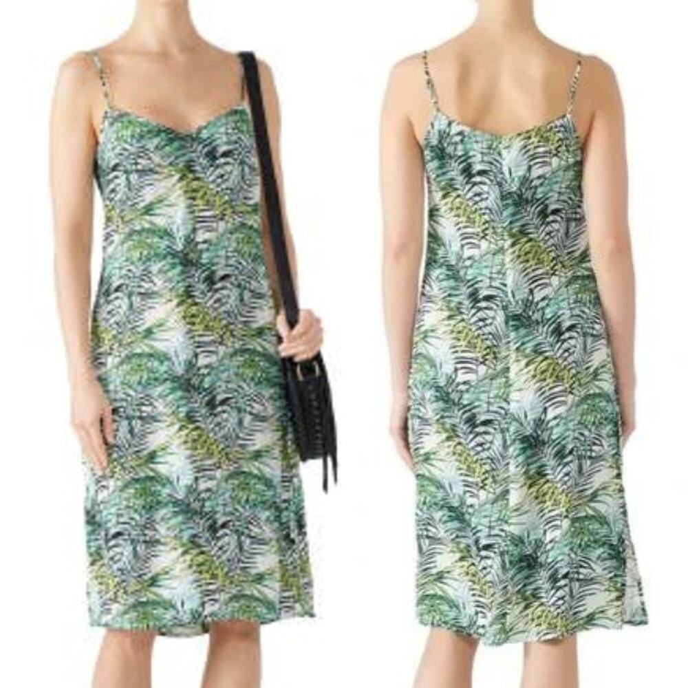 Louna Palm Print Dana Midi Slip Dress
